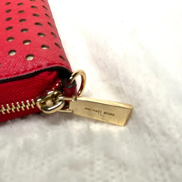 Michael Kors Red/Gold Eyelet wallet - Picture 6 of 13